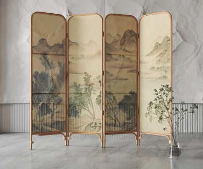 新中式屏风3D模型下载